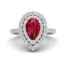 14K White Gold - Ruby