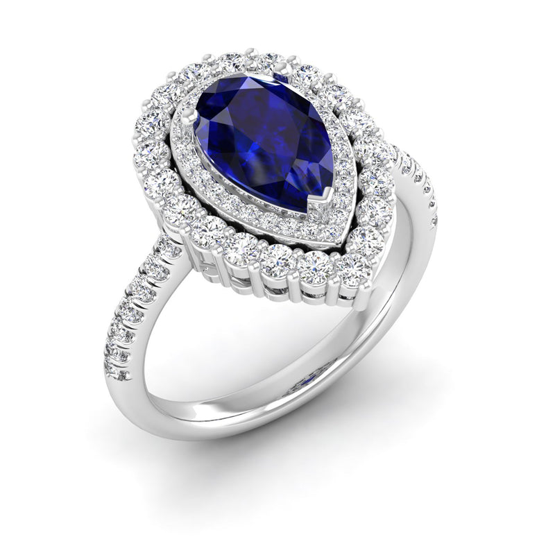 14K White Gold - Sapphire