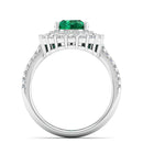 14K White Gold - Emerald