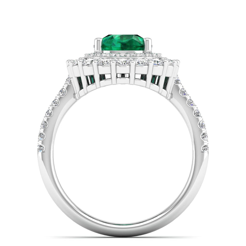 14K White Gold - Emerald