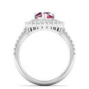 14K White Gold - Ruby
