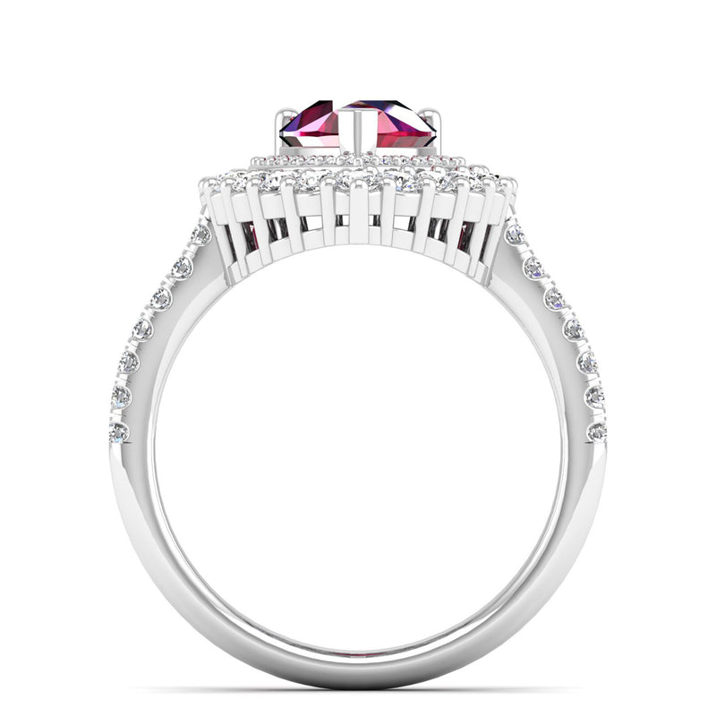 14K White Gold - Ruby