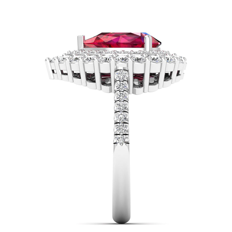 14K White Gold - Ruby