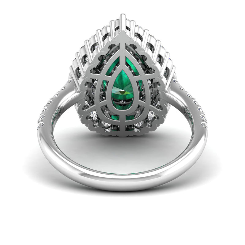 14K White Gold - Emerald