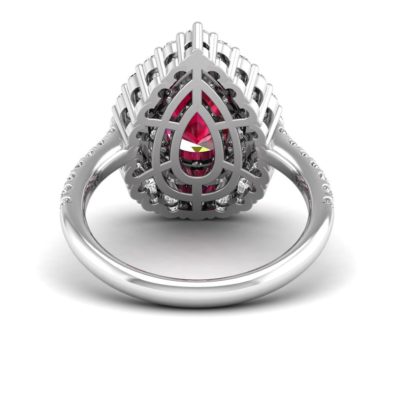14K White Gold - Ruby