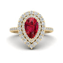 14K Yellow Gold - Ruby