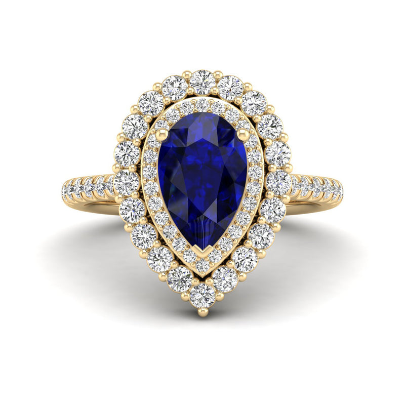 14K Yellow Gold - Sapphire