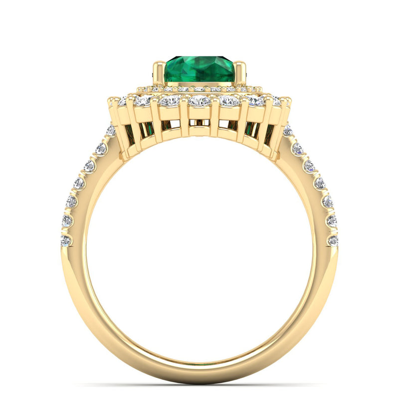 14K Yellow Gold - Emerald