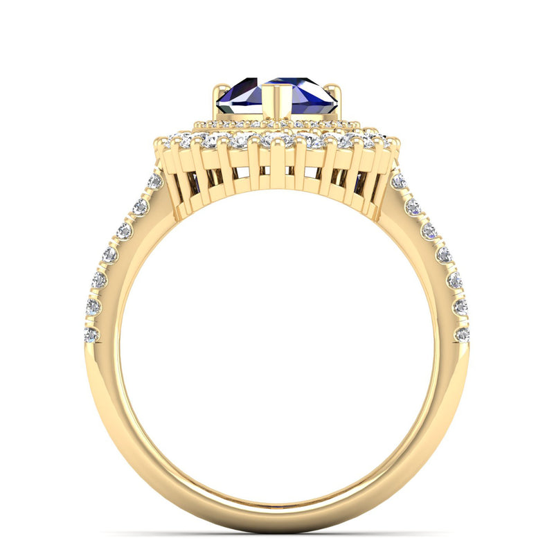14K Yellow Gold - Sapphire