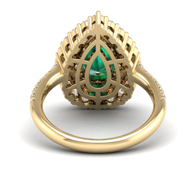 14K Yellow Gold - Emerald