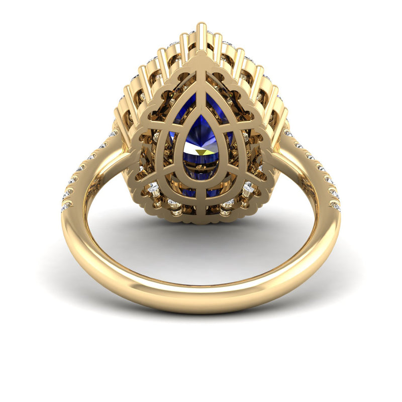 14K Yellow Gold - Sapphire