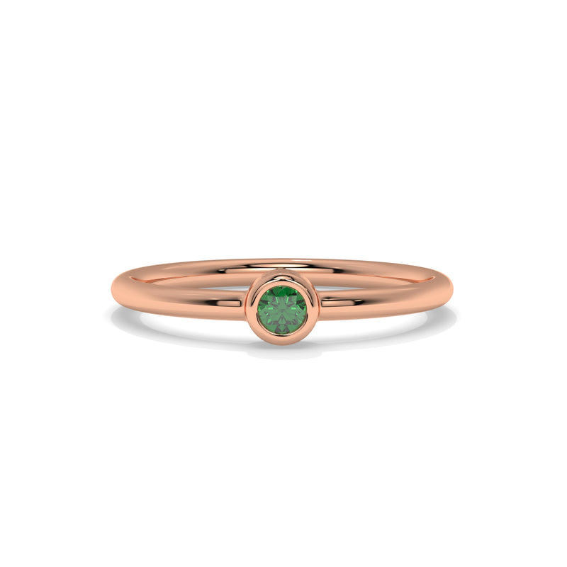 14K Rose Gold - Emerald