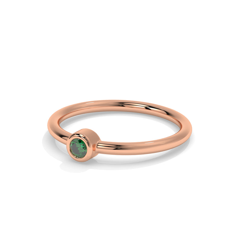 14K Rose Gold - Emerald