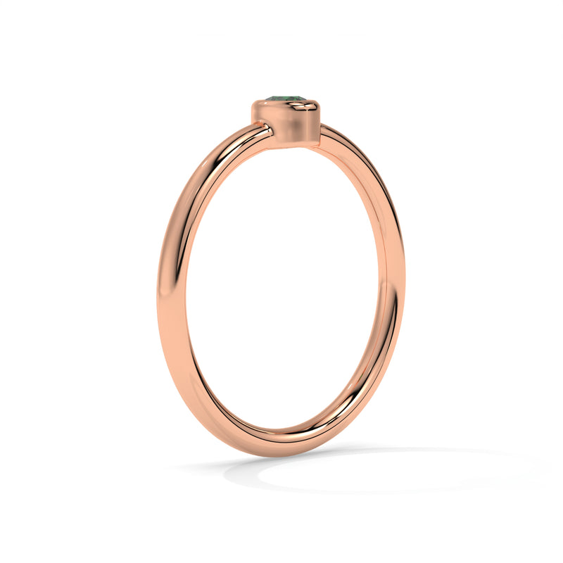 14K Rose Gold - Emerald