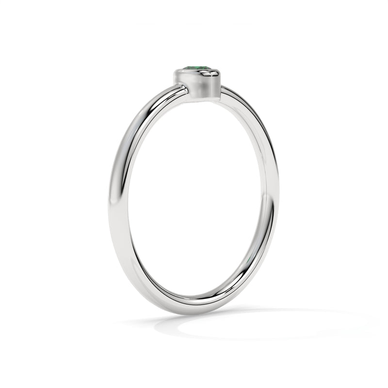 14K White Gold - Emerald