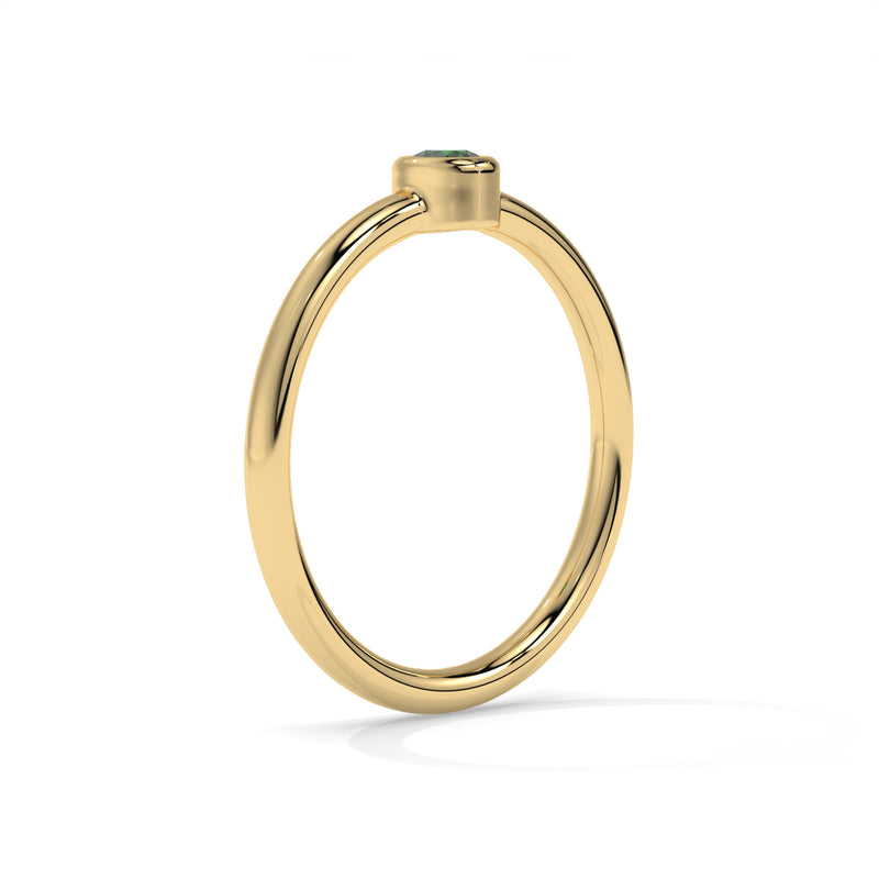 14K Yellow Gold - Emerald