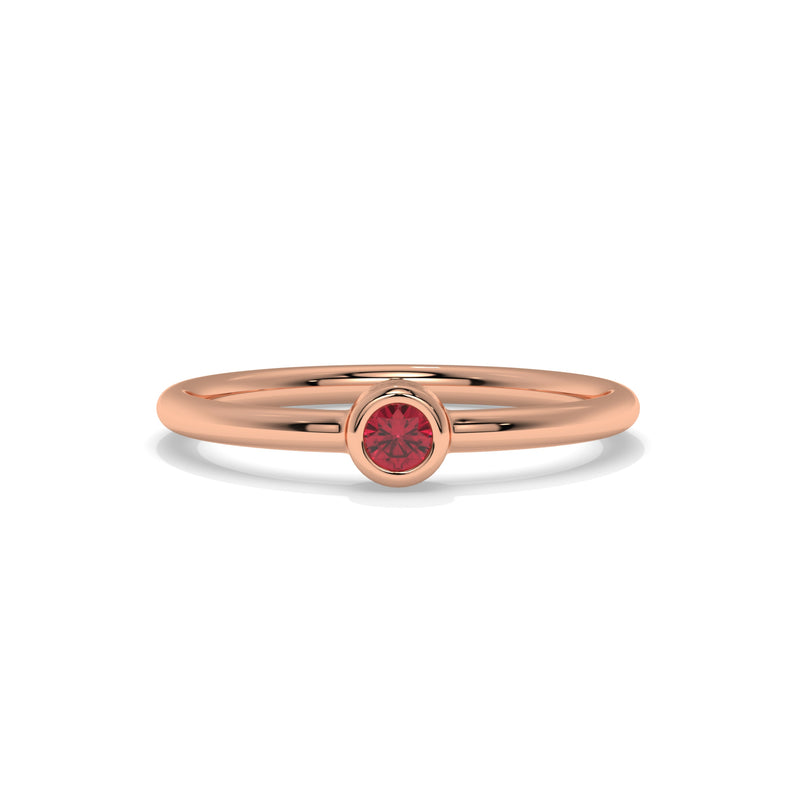 14K Rose Gold - Ruby