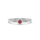 14K White Gold - Ruby