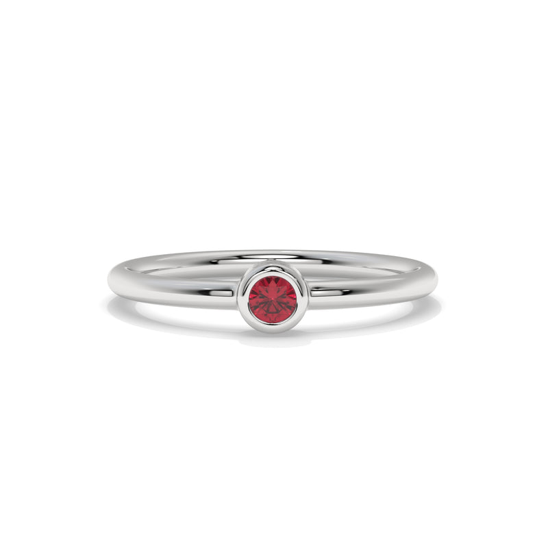 14K White Gold - Ruby