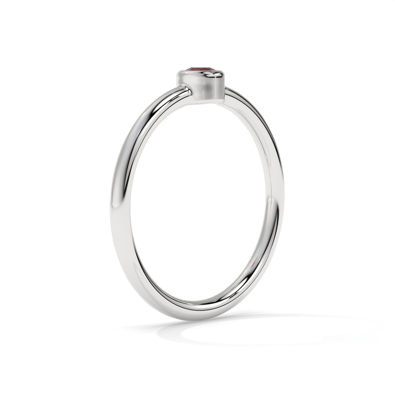 14K White Gold - Ruby