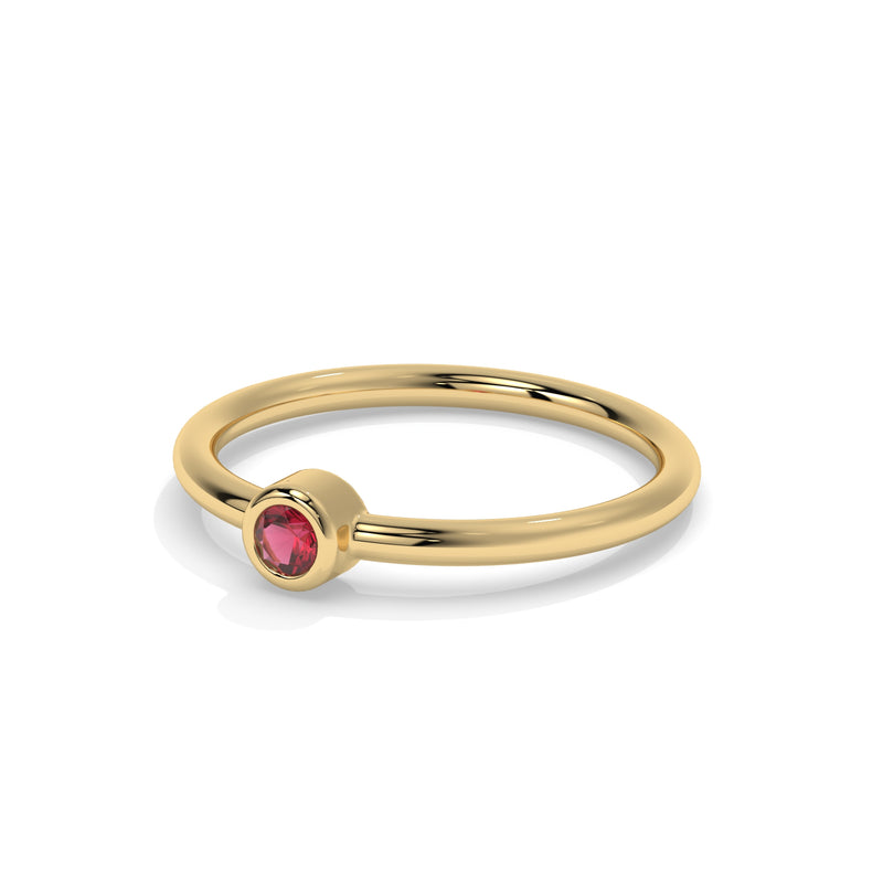 14K Yellow Gold - Ruby