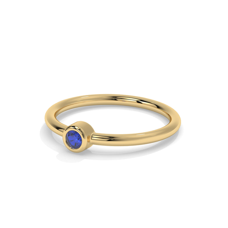 14K Yellow Gold - Sapphire