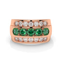 14K Rose Gold - Emerald