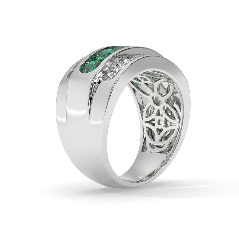 14K White Gold - Emerald