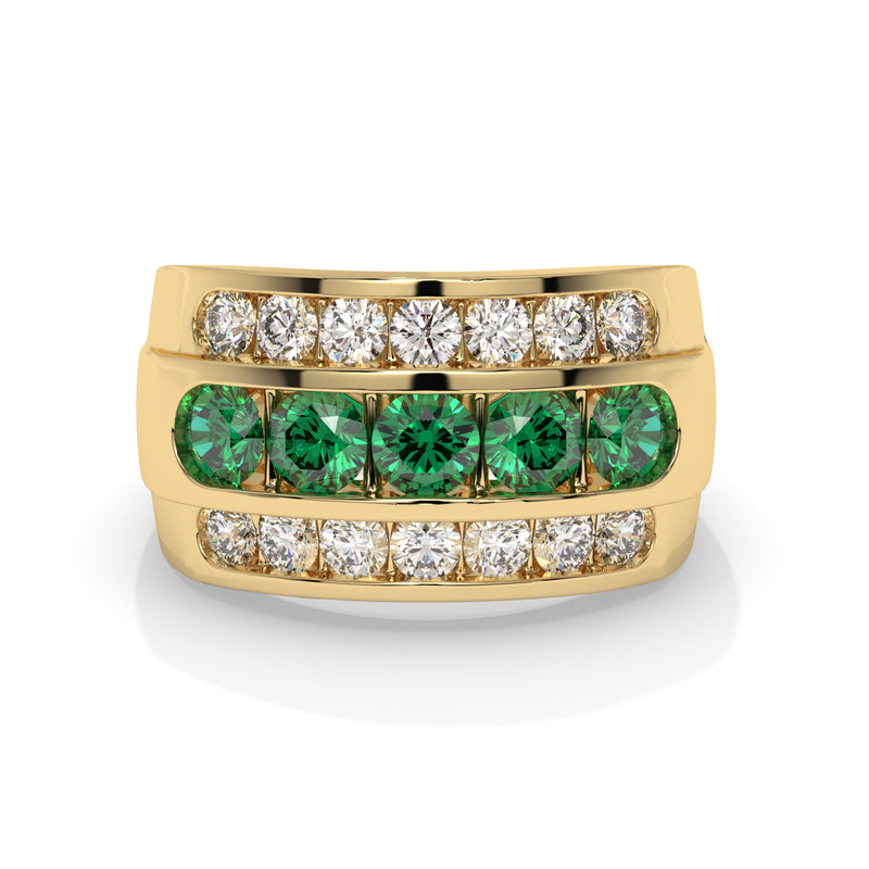 14K Yellow Gold - Emerald