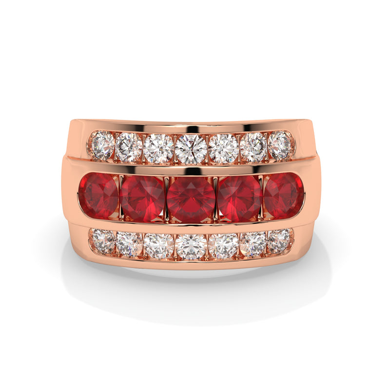 14K Rose Gold - Ruby