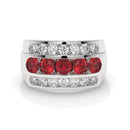 14K White Gold - Ruby