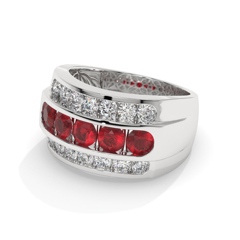 14K White Gold - Ruby