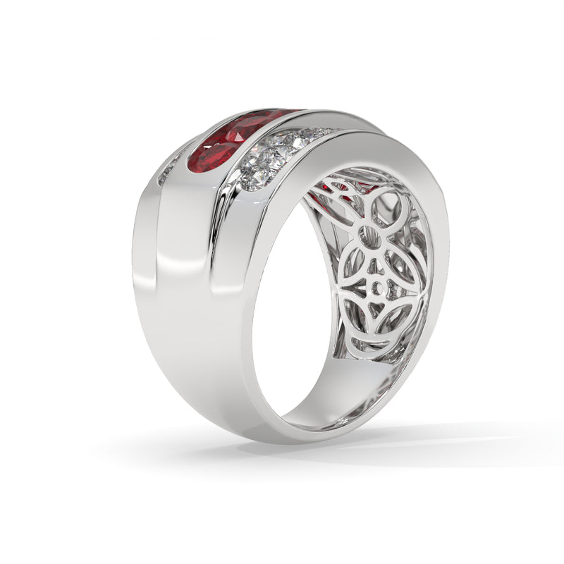 14K White Gold - Ruby