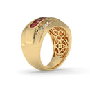 14K Yellow Gold - Ruby