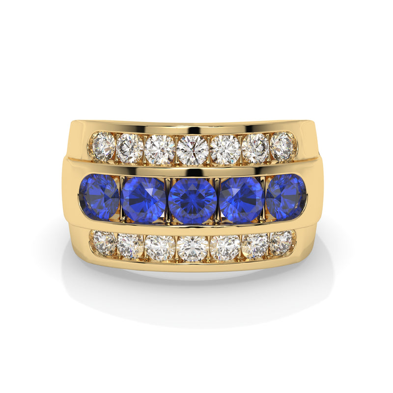 14K Yellow Gold - Sapphire