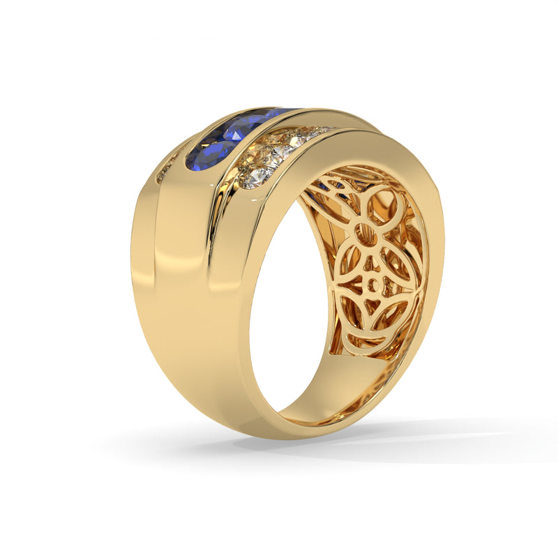 14K Yellow Gold - Sapphire
