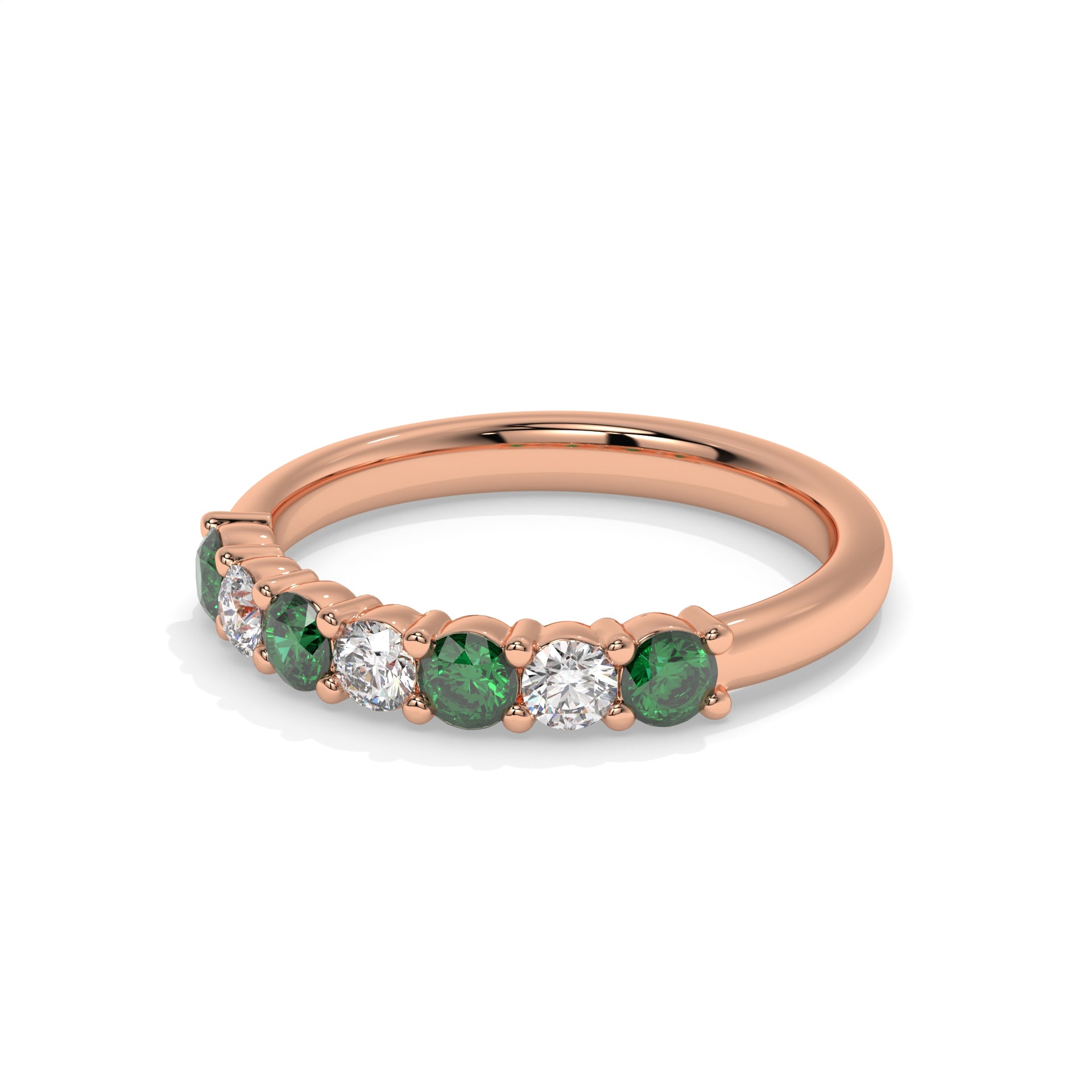 14K Rose Gold - Emerald