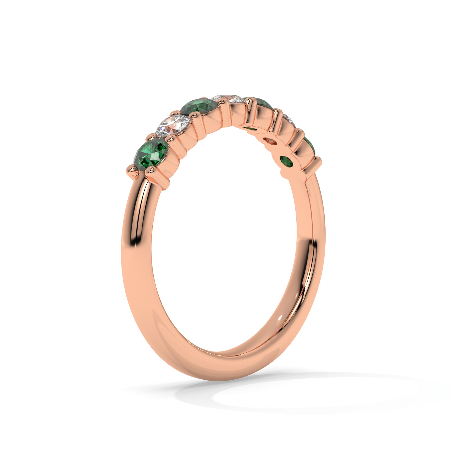 14K Rose Gold - Emerald