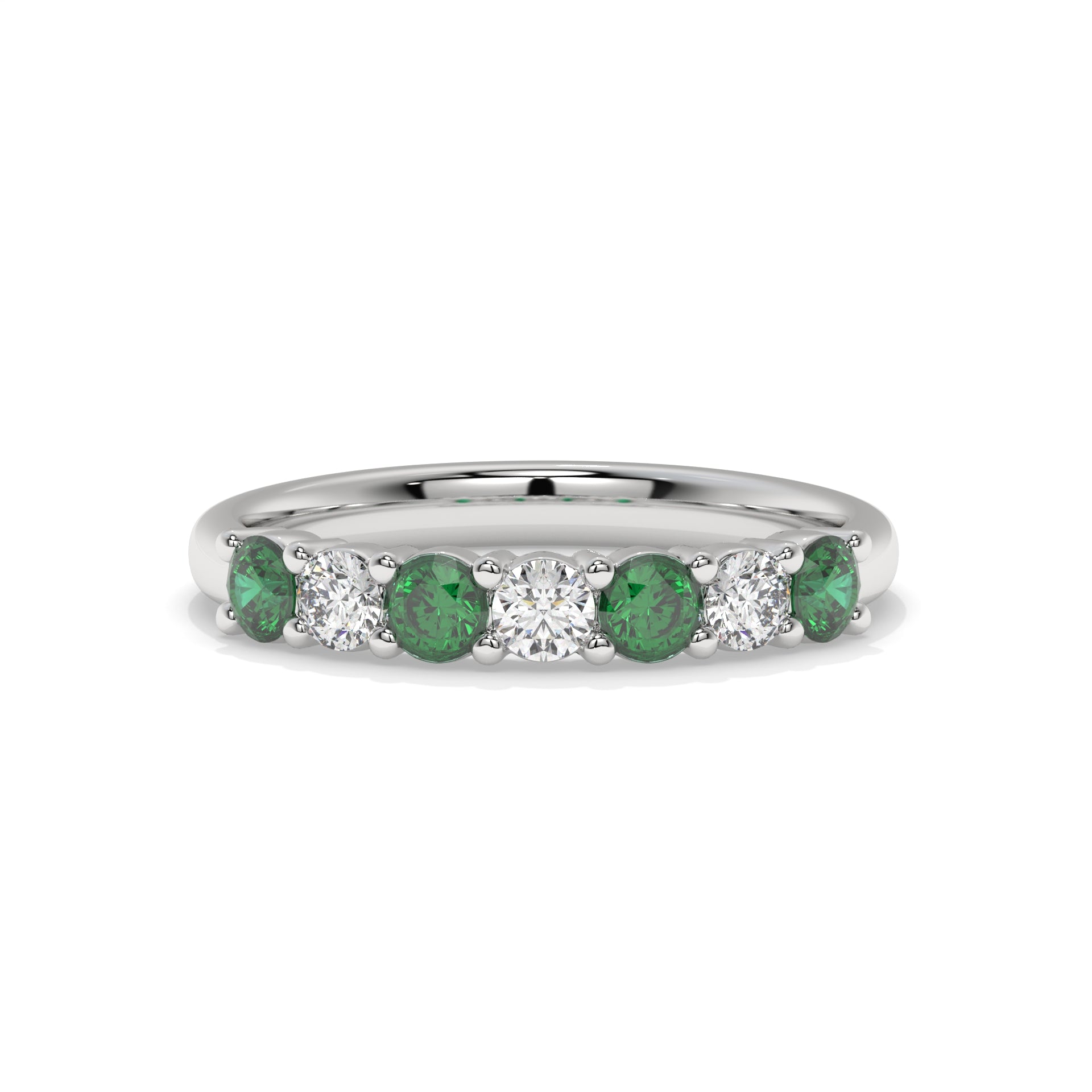 14K White Gold - Emerald
