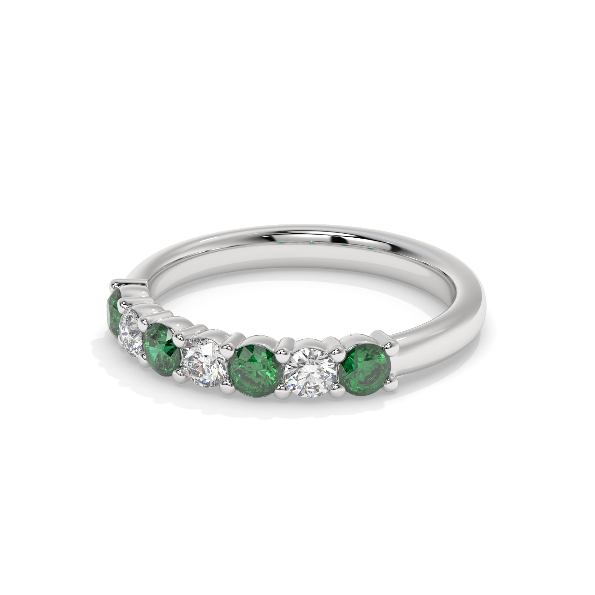 14K White Gold - Emerald