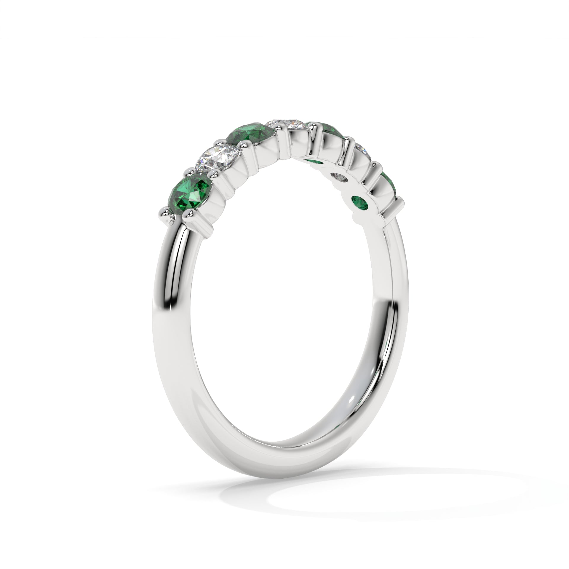 14K White Gold - Emerald