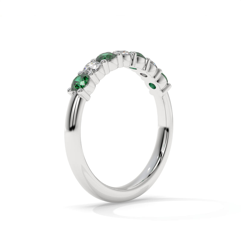 14K White Gold - Emerald
