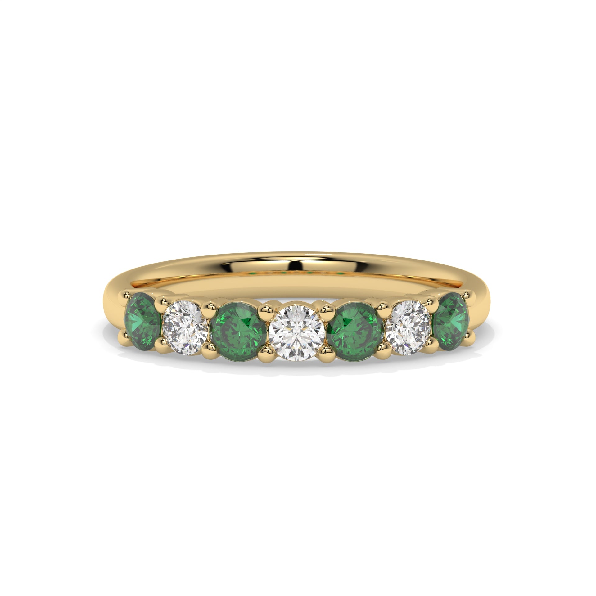 14K Yellow Gold - Emerald