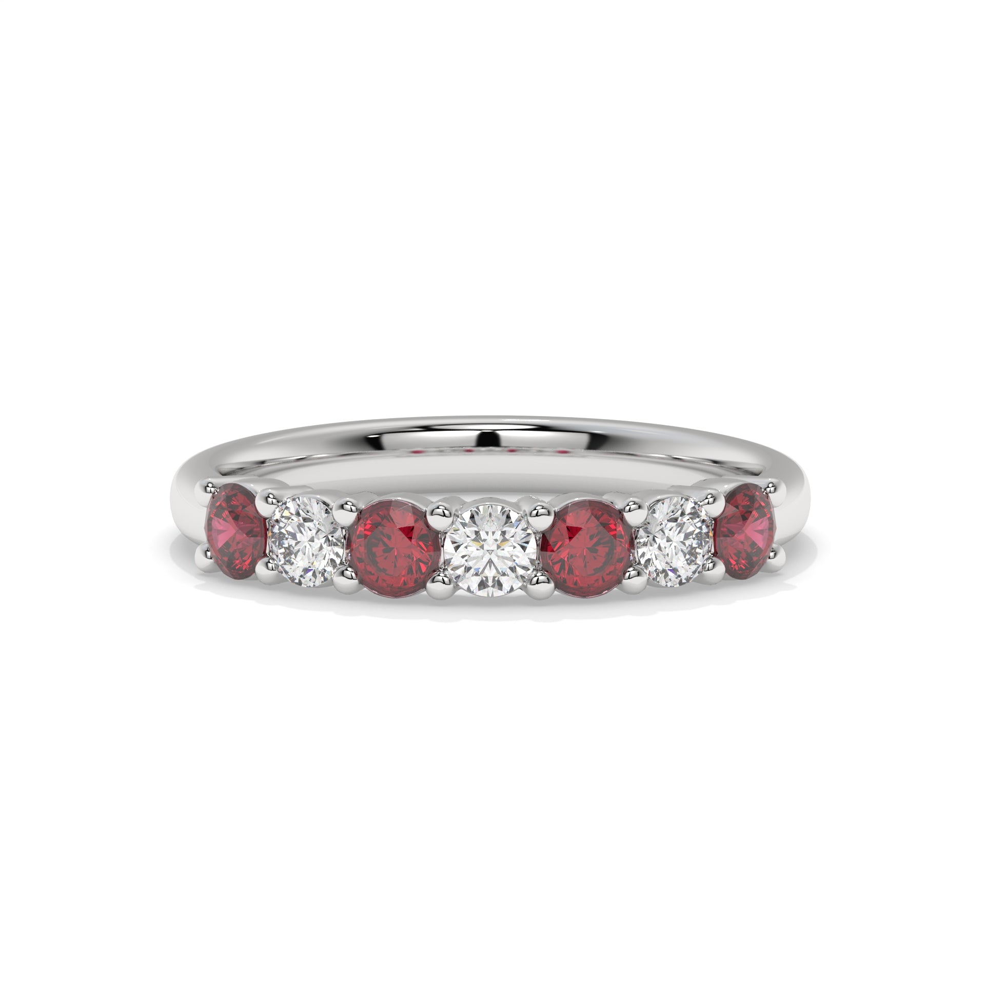 14K White Gold - Ruby