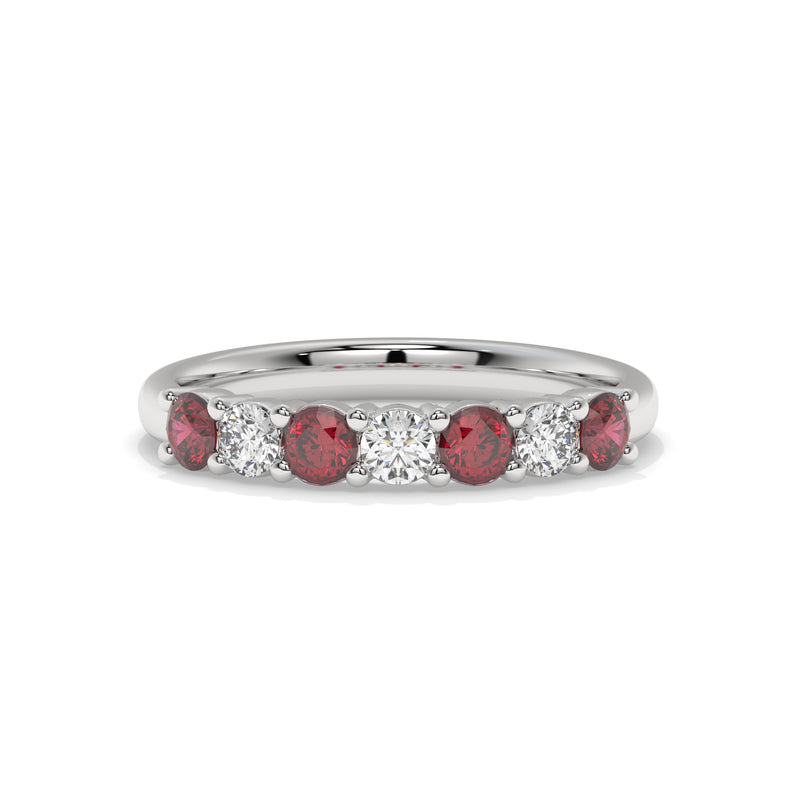 14K White Gold - Ruby