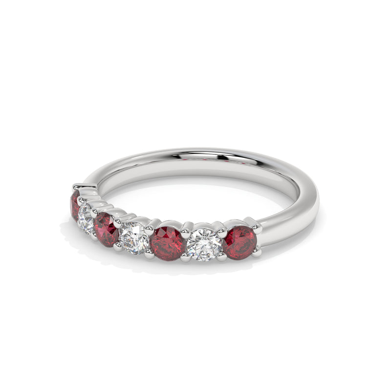 14K White Gold - Ruby