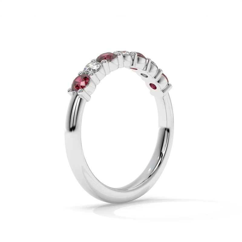 14K White Gold - Ruby