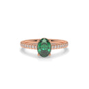 14K Rose Gold - Emerald