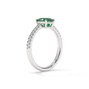 14K White Gold - Emerald