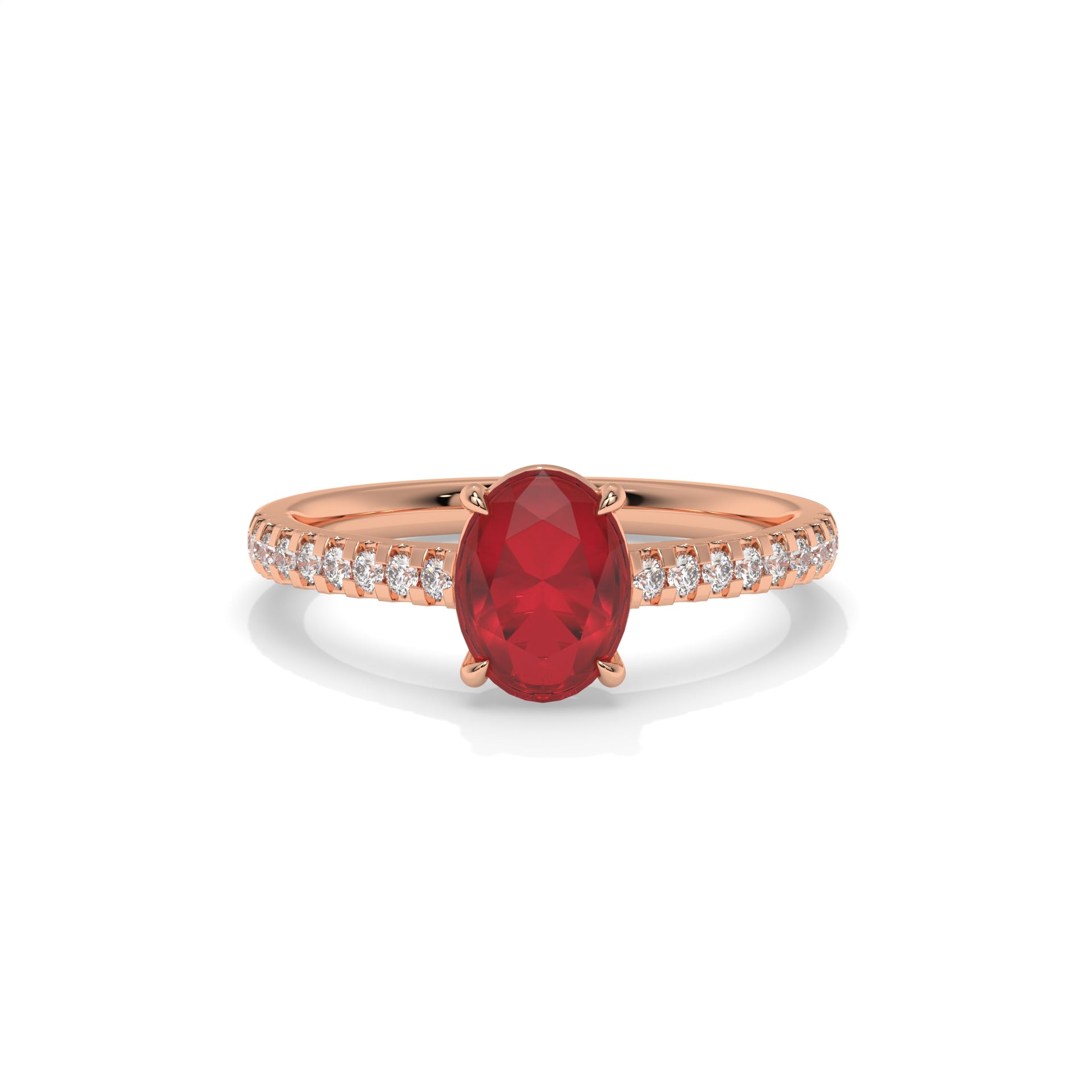 14K Rose Gold - Ruby